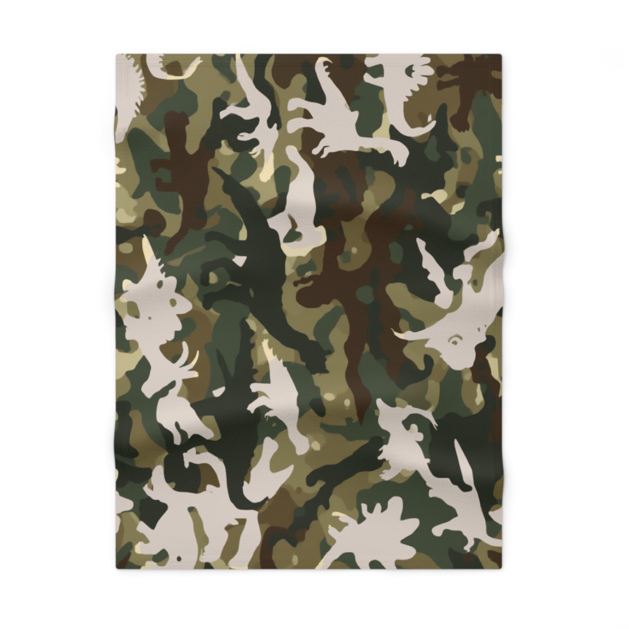 Baby Blanket | Soft Fleece Camouflage Dinosaur Nursery Throw