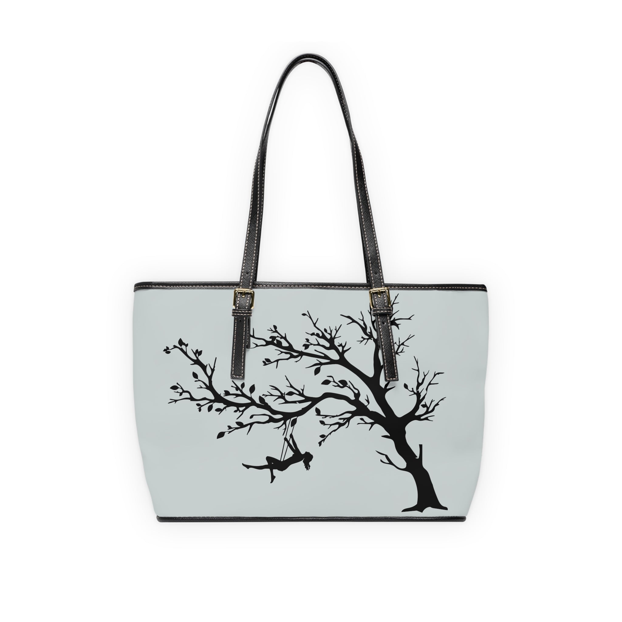 Handbag | Silhouette Illustration PU Leather Shoulder Tote