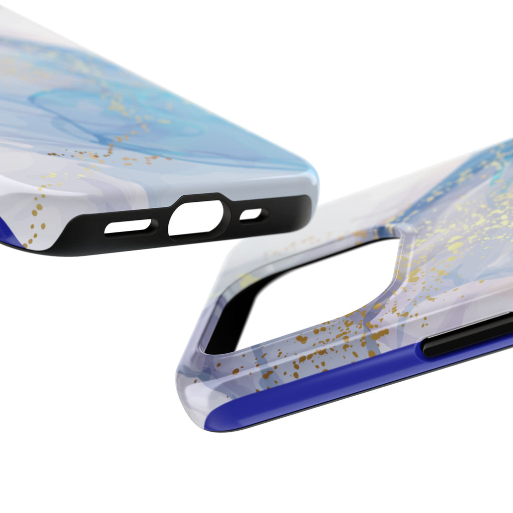 Phone Case | Gold Fleck Blue Marble Tough Protective Phone Cover
