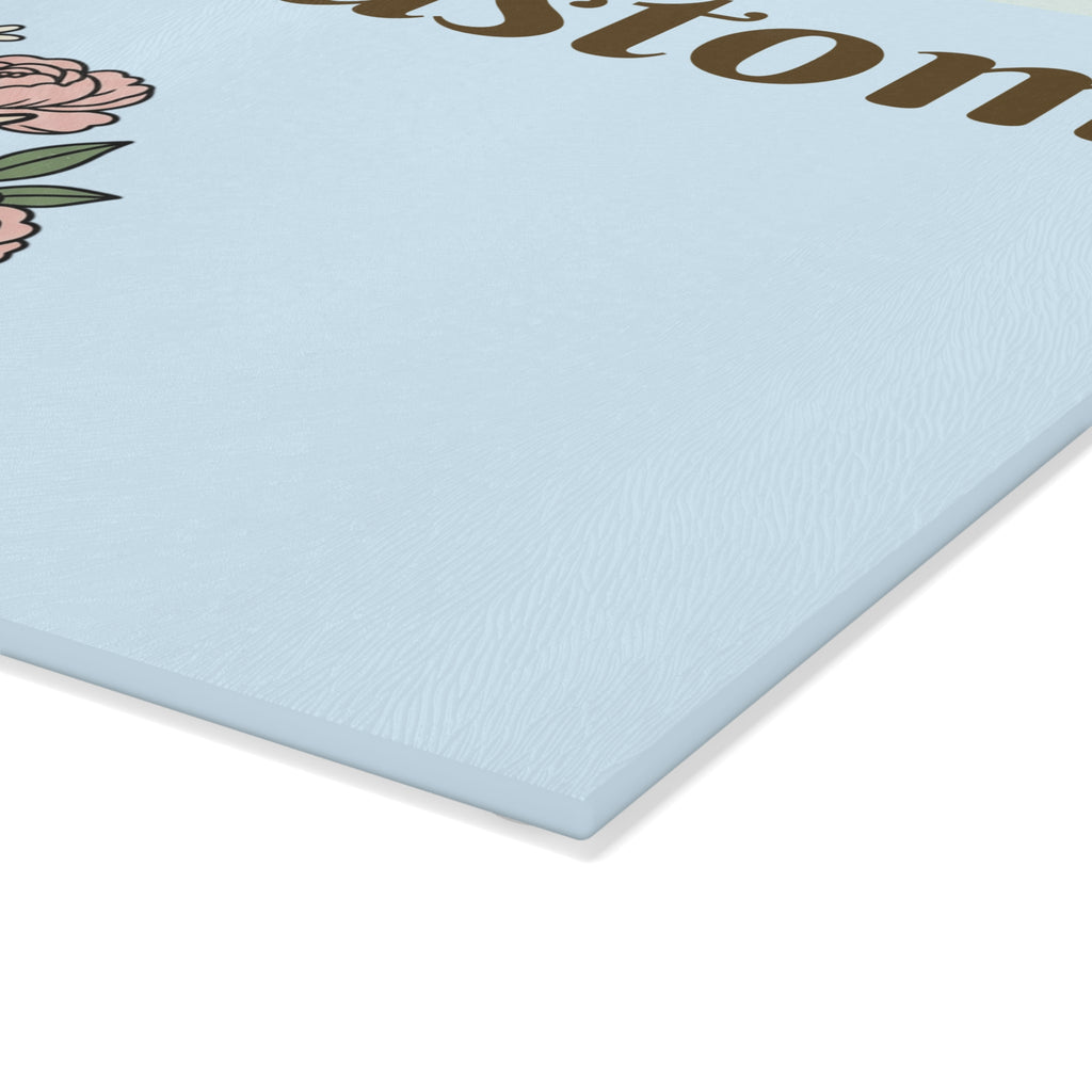 Glass Cutting Board | Customizable Name Option Highland Cow