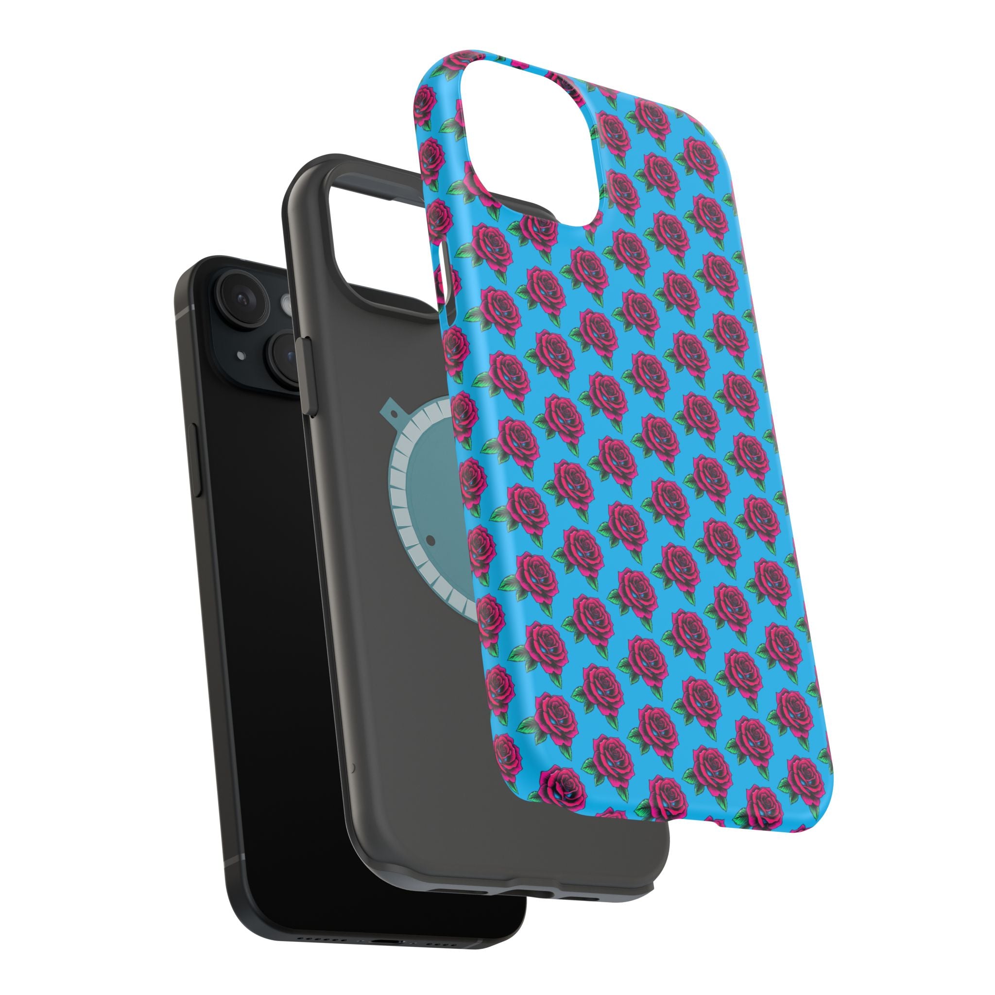 Phone Cases | Bright Rose Pattern Magnetic Impact-Resistant Case