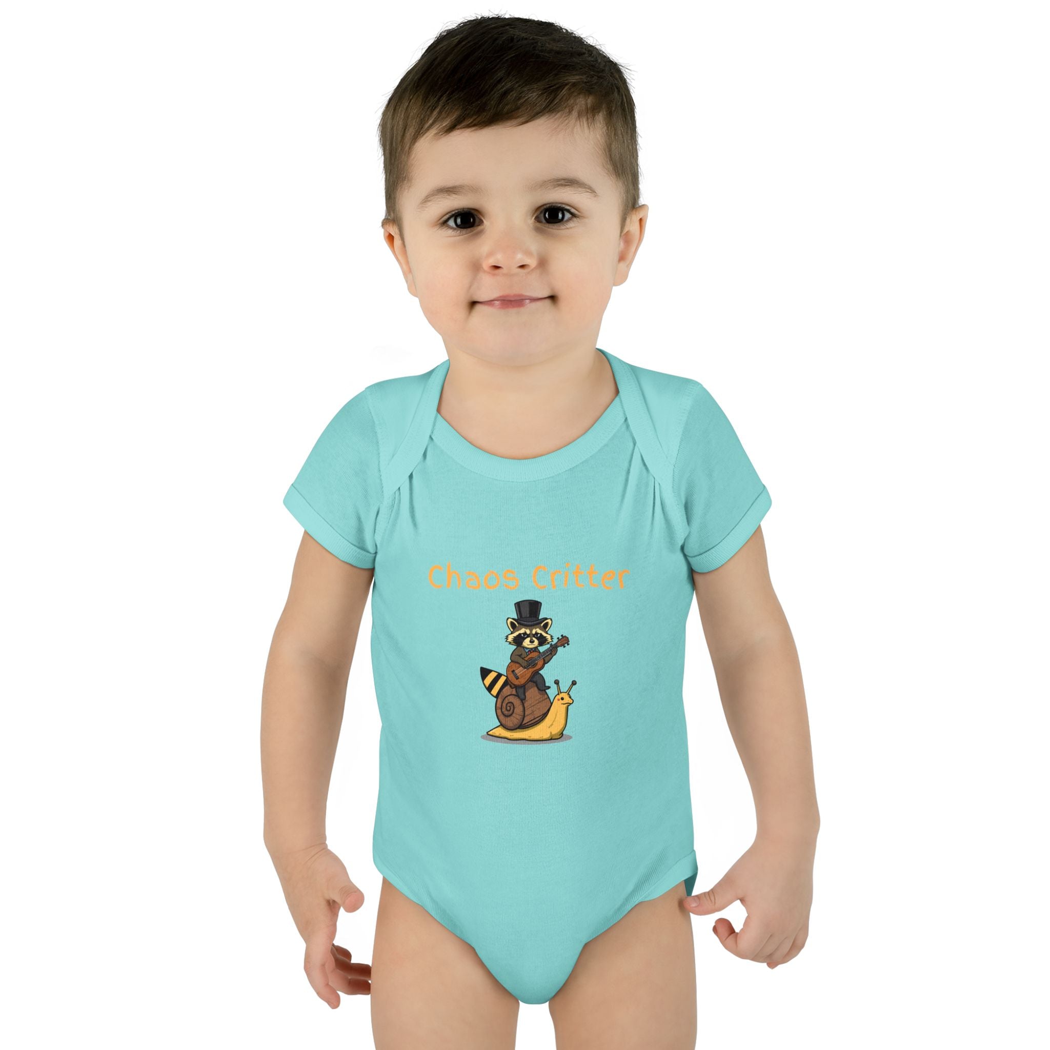 Baby Bodysuit | 'Chaos Critter' Playful Racoon Baby Onesie