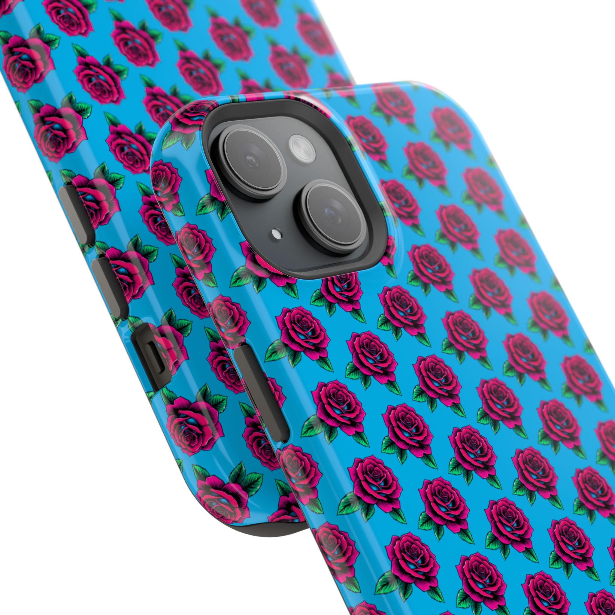 Phone Cases | Bright Rose Pattern Magnetic Impact-Resistant Case