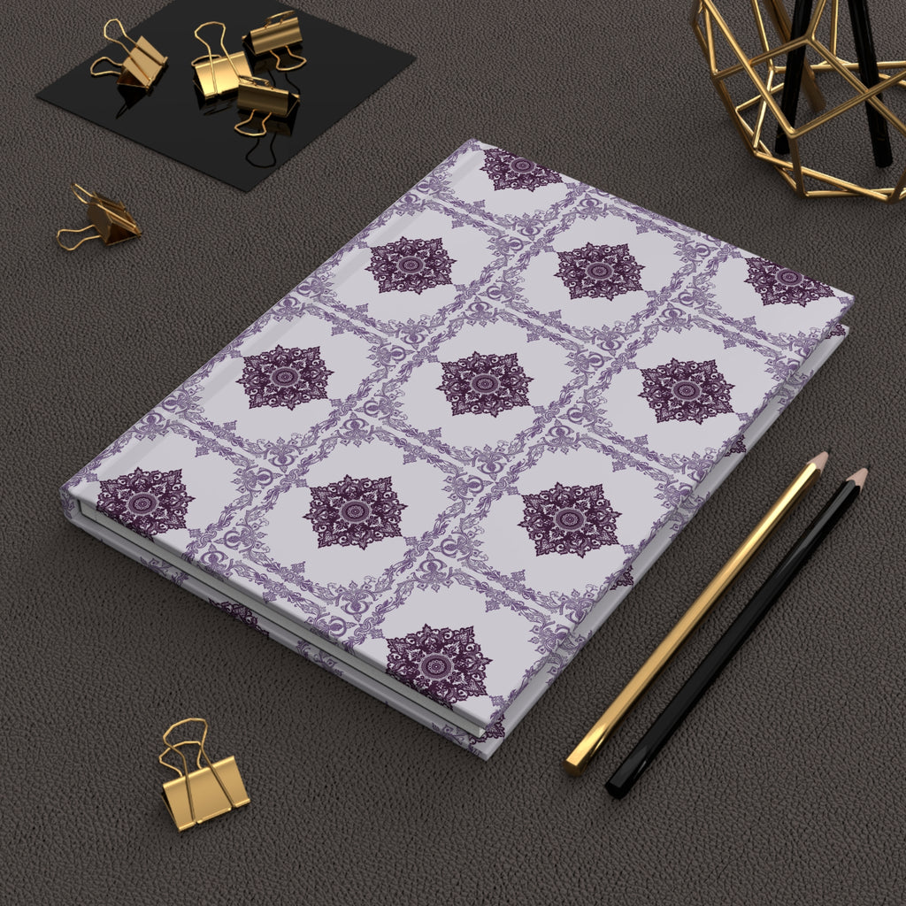 Journal | Decorative Purple Floral Tile Hardcover Notebook