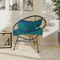 Green-to-Blue with Waves Microfiber Throw