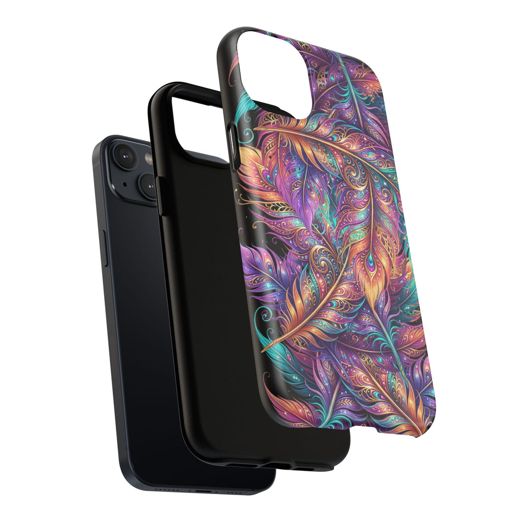 Phone Case | Colorful Feather Art Magnetic Tough Phone Cover