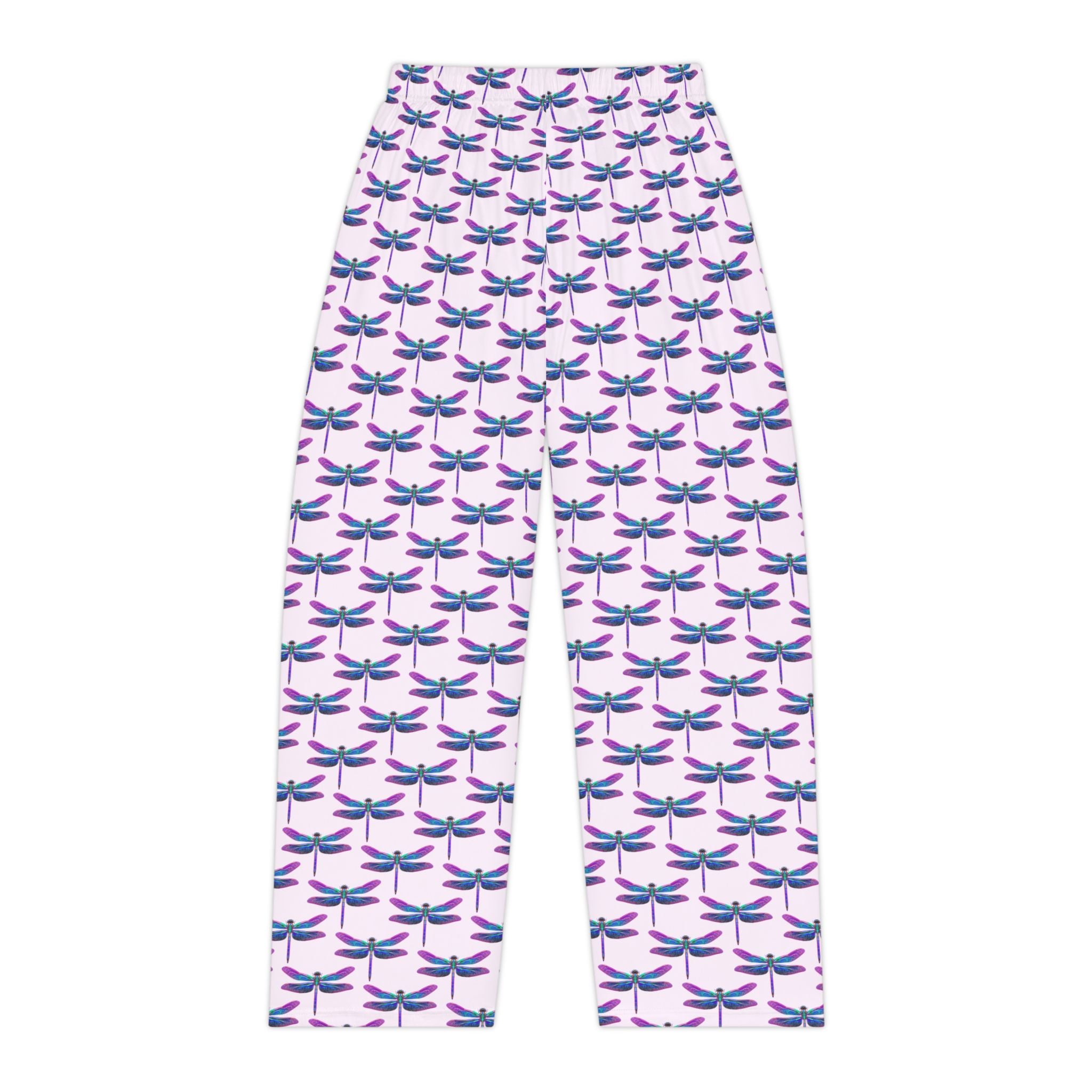 Pajama Pants | All-Over Print Teal & Purple Dragonfly Pattern
