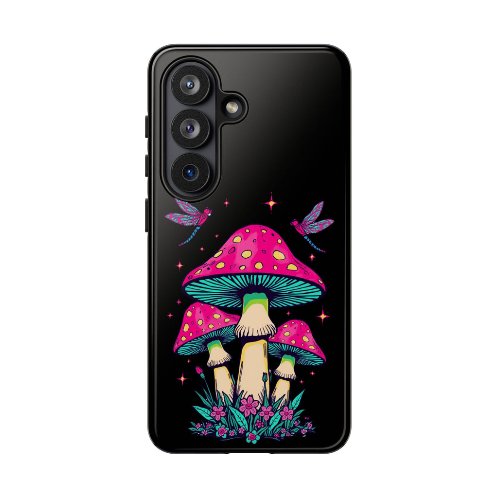 Phone Cases | Colorful Mushroom and Dragonfly Print Tough Case