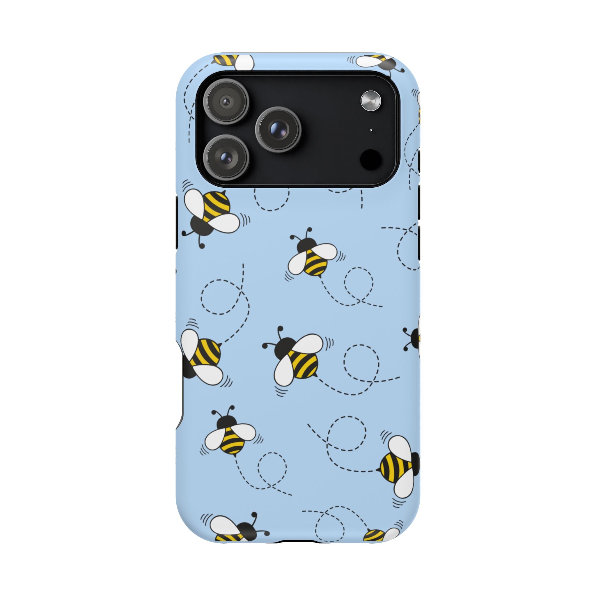 Phone Case | Sky Blue Bee Pattern Magnetic Impact-Resistant Phone Case