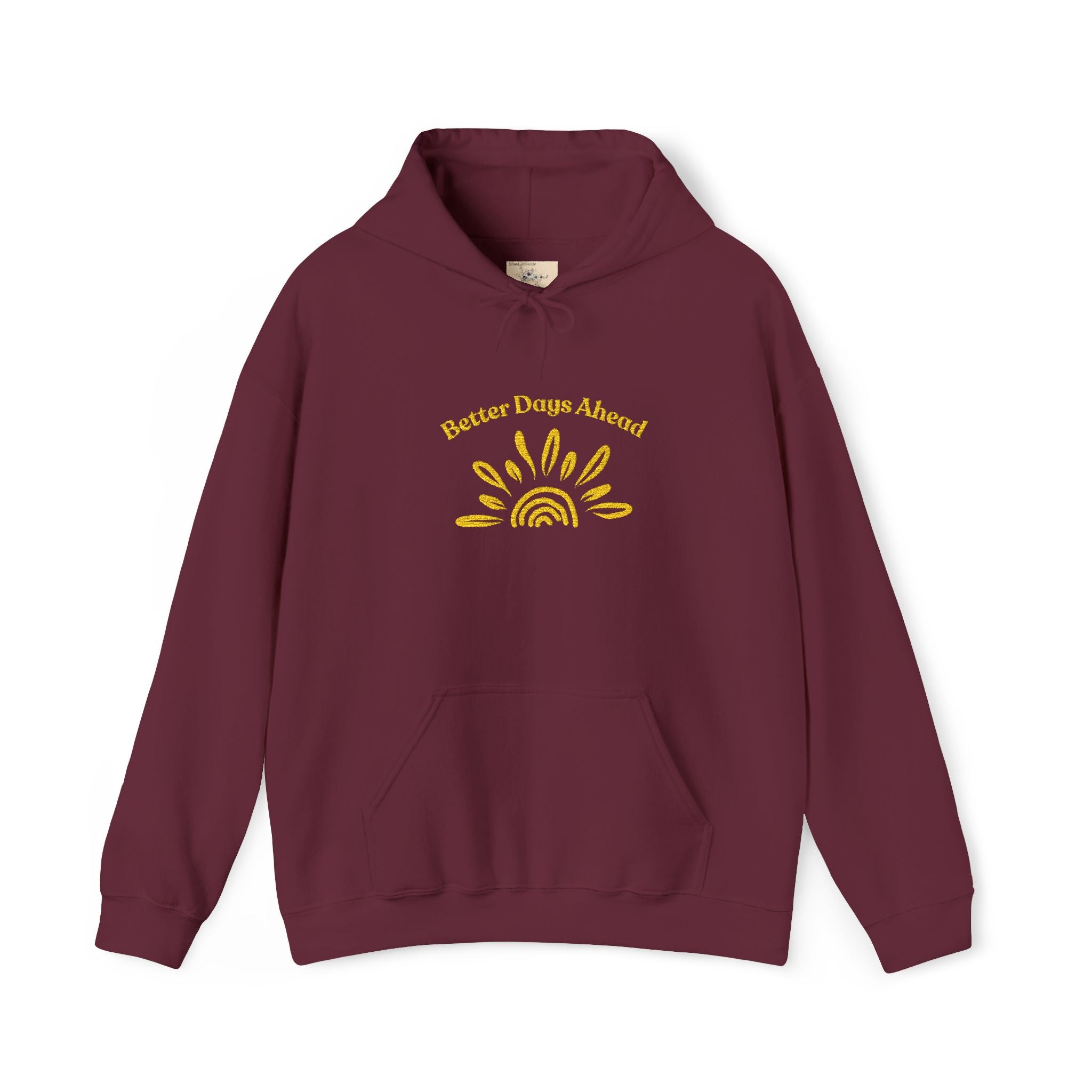 Hoodie | ‘Better Days Ahead’ Above a Sunrise  Embroidered Graphic