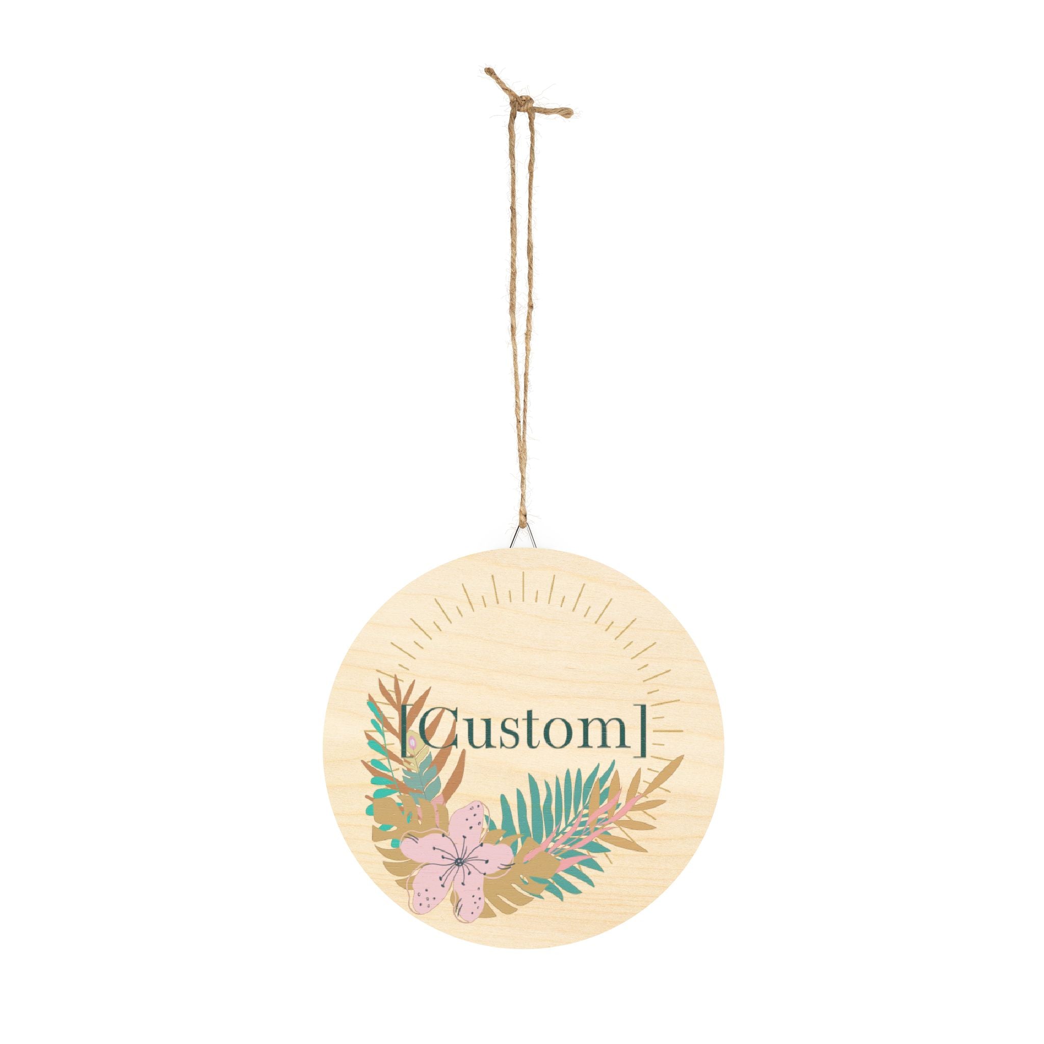 Wood Sign | Round Floral  Personalized Wall Decor for Home, Nursery & Gifts