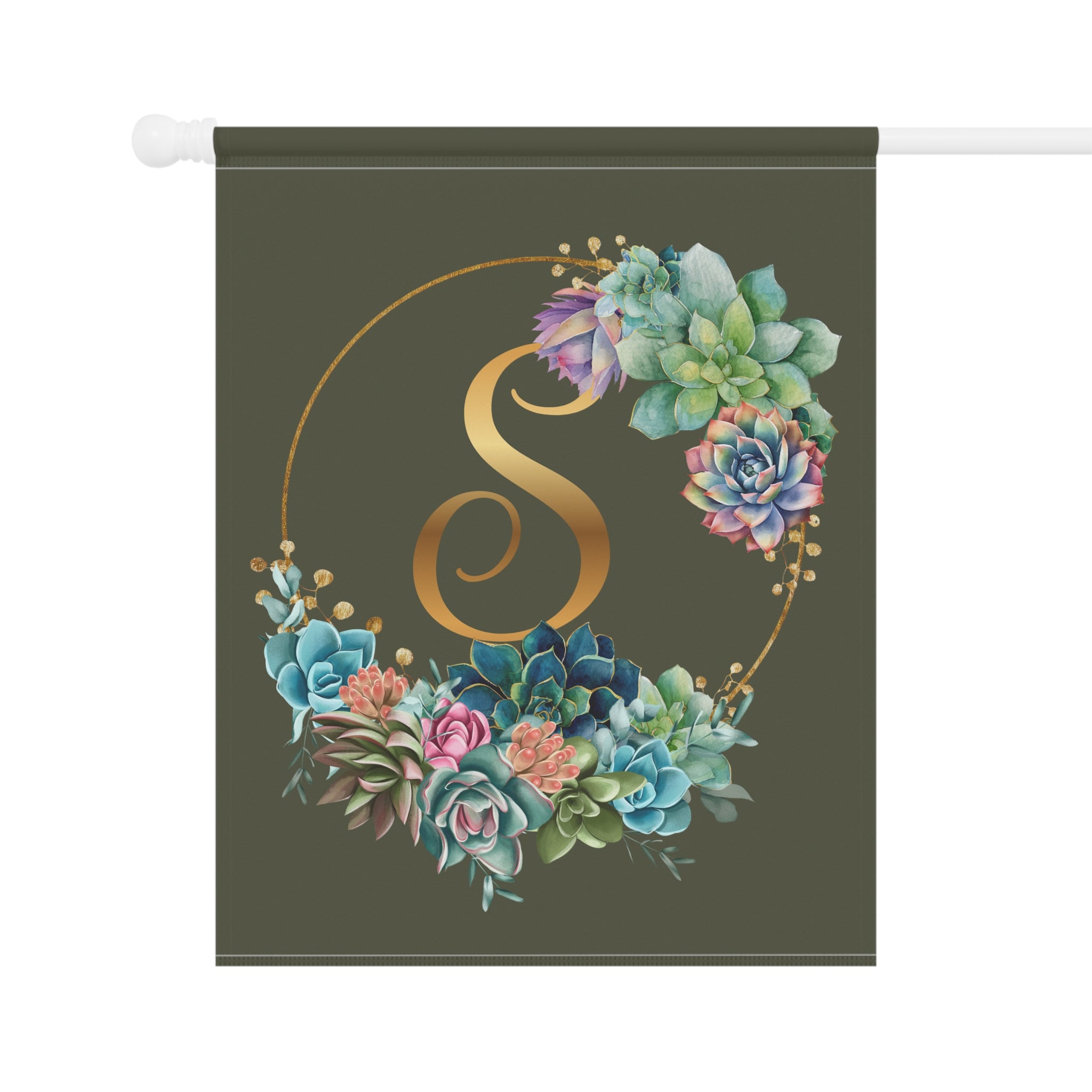Home & Garden Banner | 'S' Monogram Succulents Flag