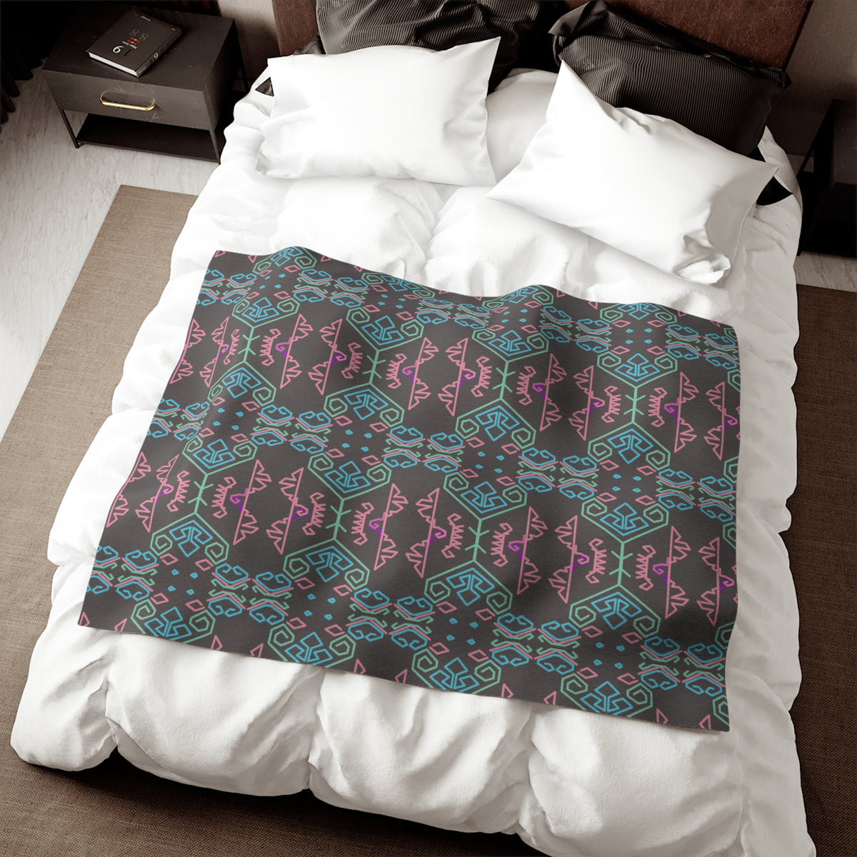 Playful Boho Geometric Sweatshirt Blanket