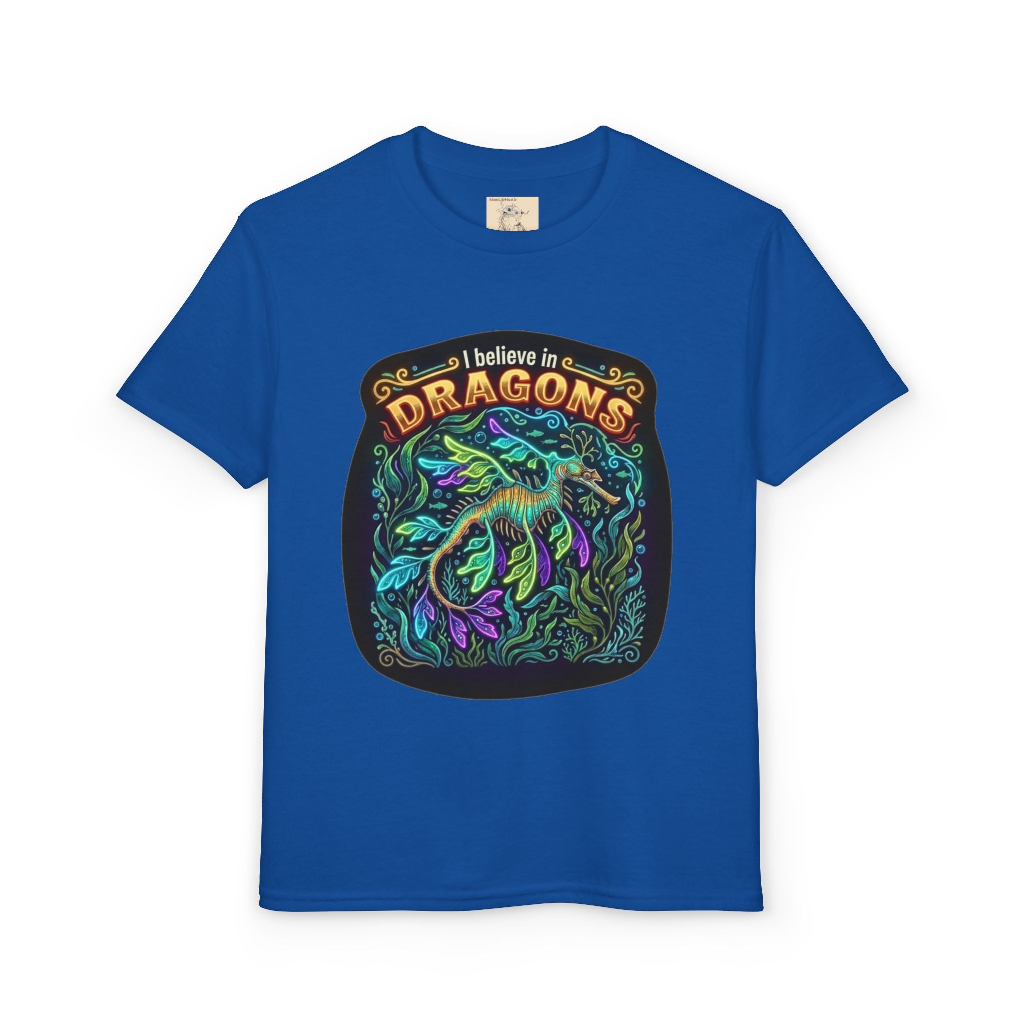 T-Shirt | 'I Believe in Dragons' Colorful Dragon Graphic Youth Tee