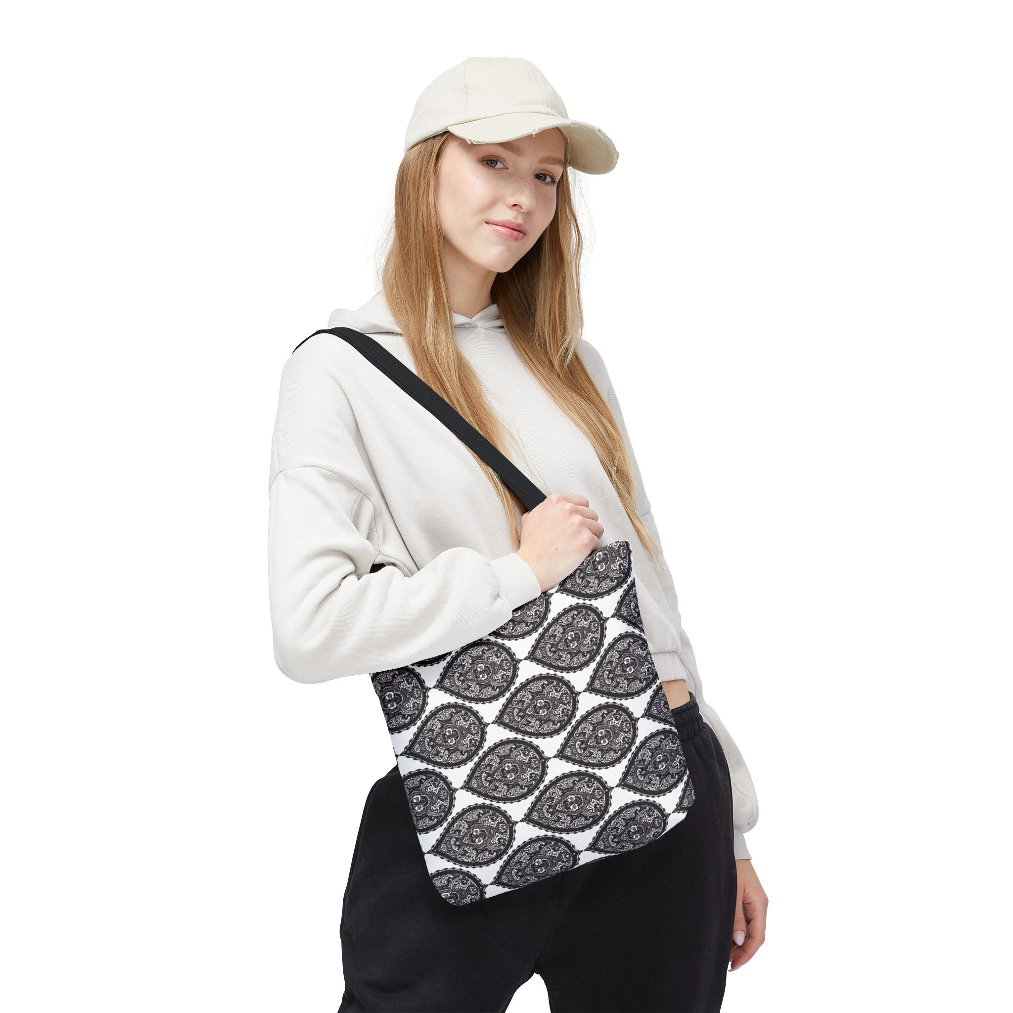 Tote Bag | Black & White Paisley Pattern