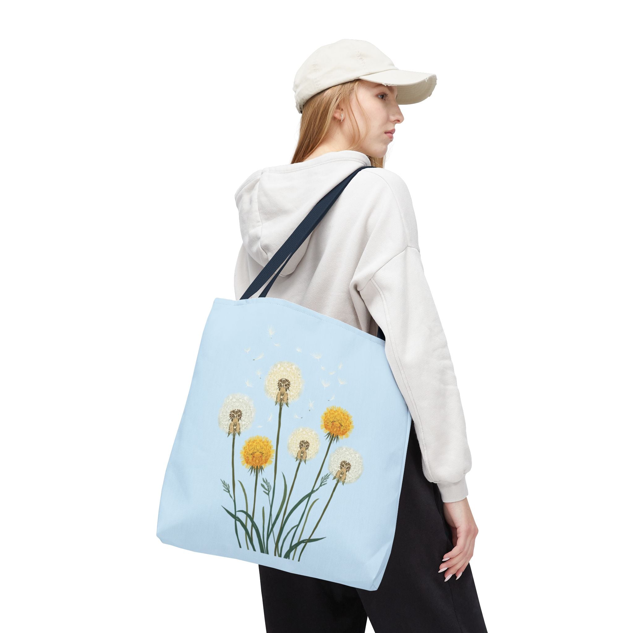 Tote Bag | Dandelions on Light Blue Background