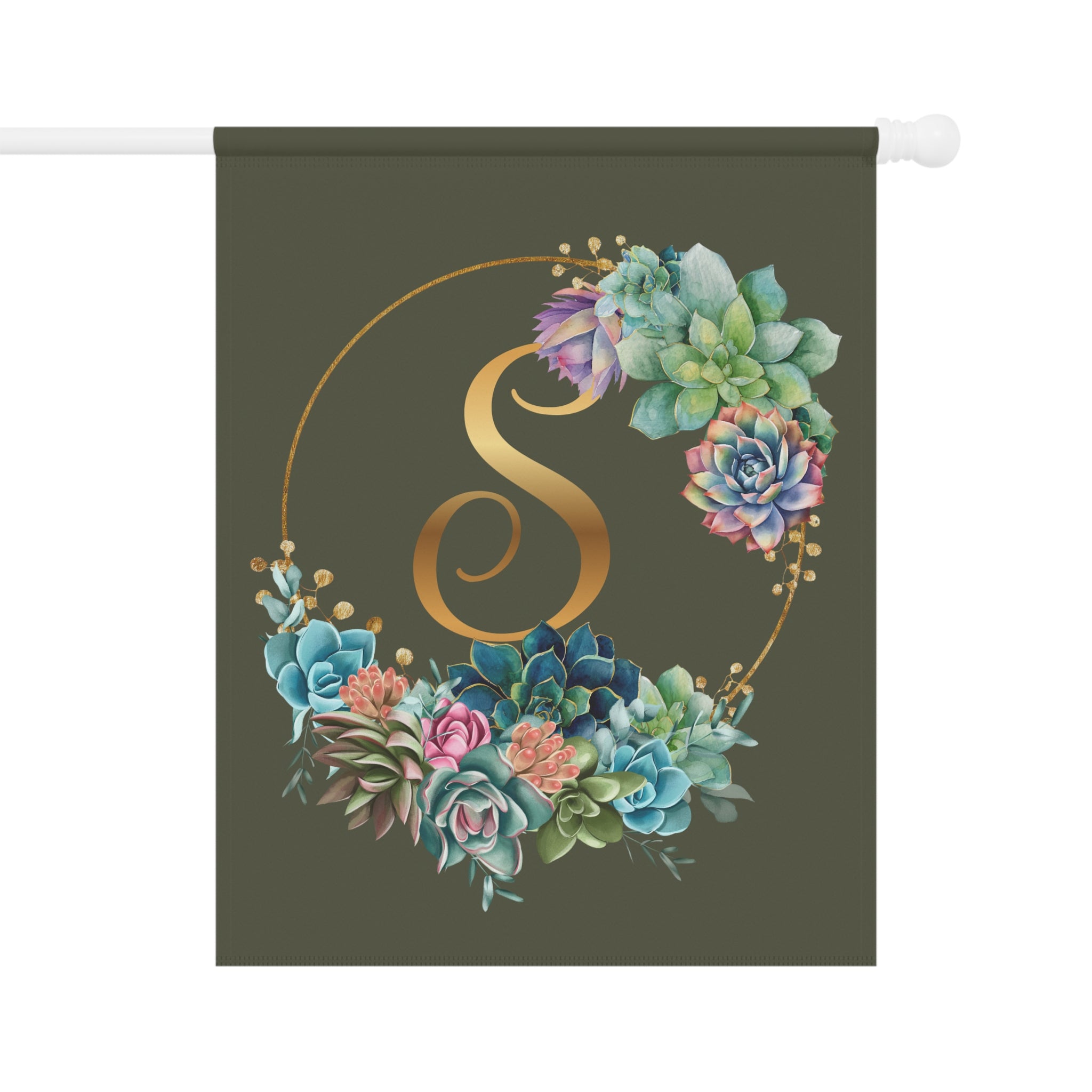Home & Garden Banner | 'S' Monogram Succulents Flag