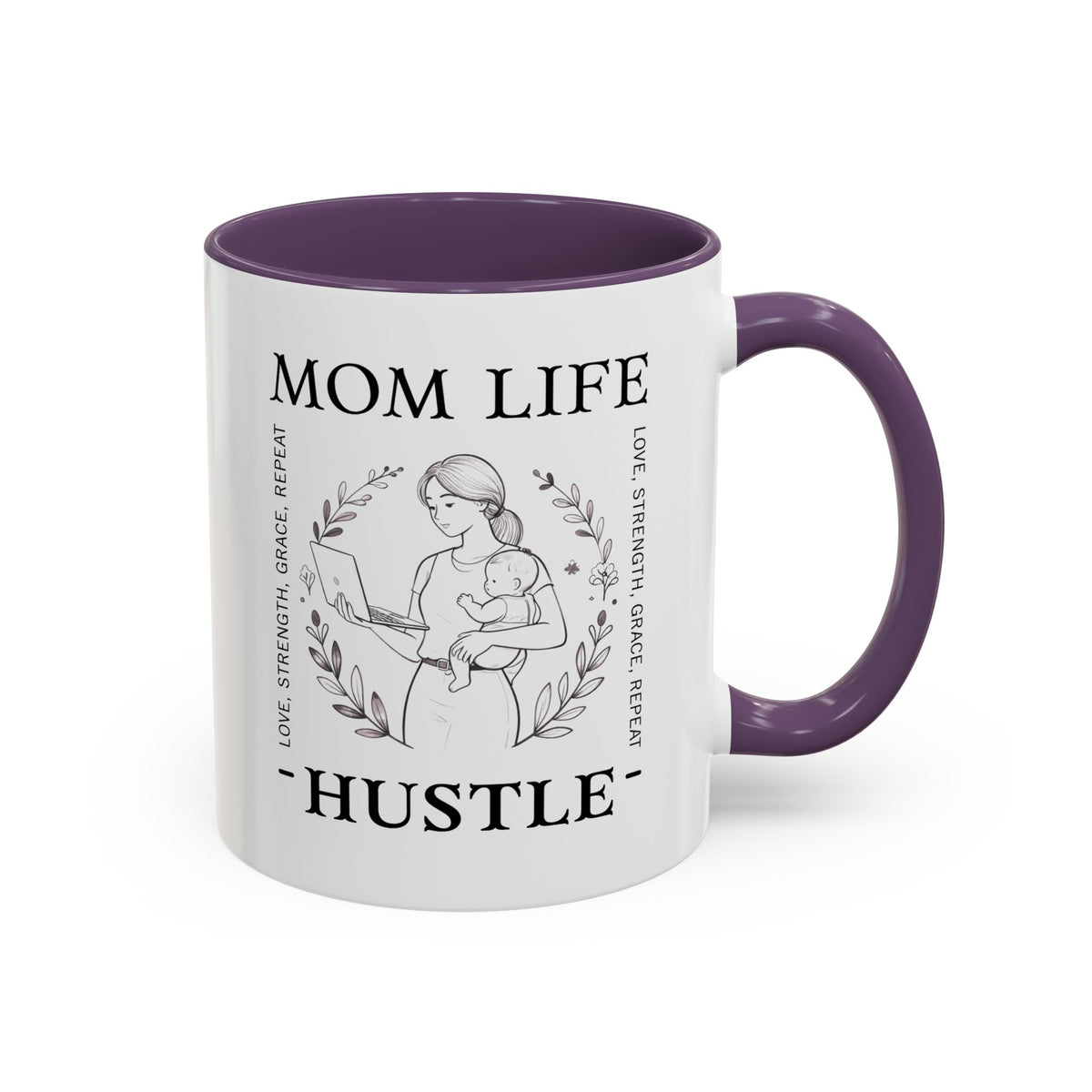 Mom Life Hustle Ceramic Accent Mug