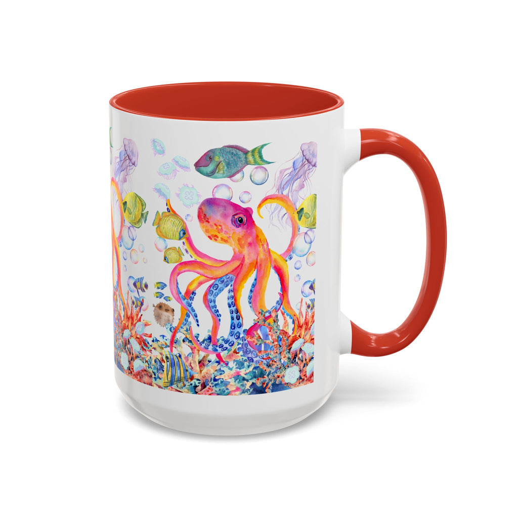 Coffee Mug | Colorful Octopus Accent Mug 11/15oz