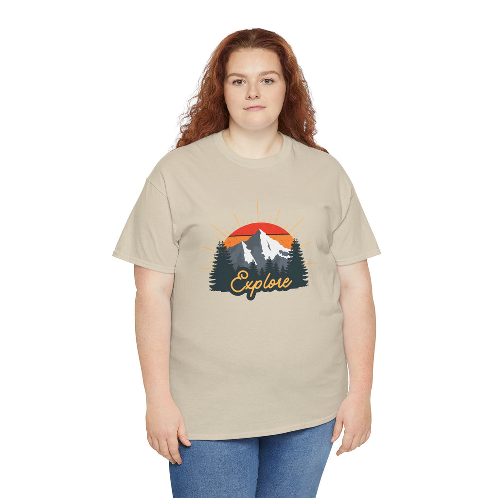 T-Shirt | Vintage Sunset 'Explore' Outdoor Adventure Shirt