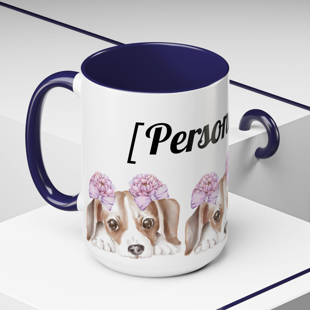 Coffee Mug | Puppy Face with Custom Script Accent Mug (11/15oz)