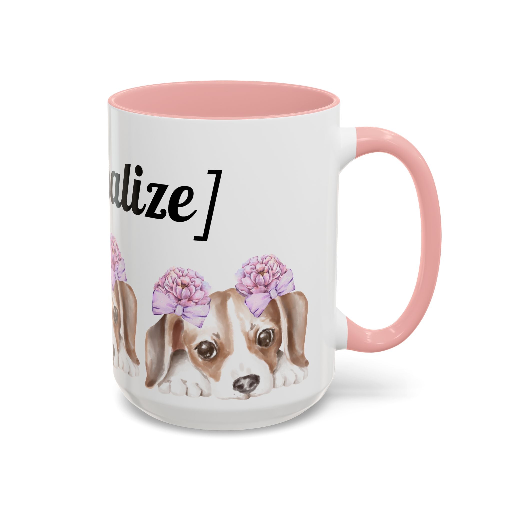 Coffee Mug | Puppy Face with Custom Script Accent Mug (11/15oz)