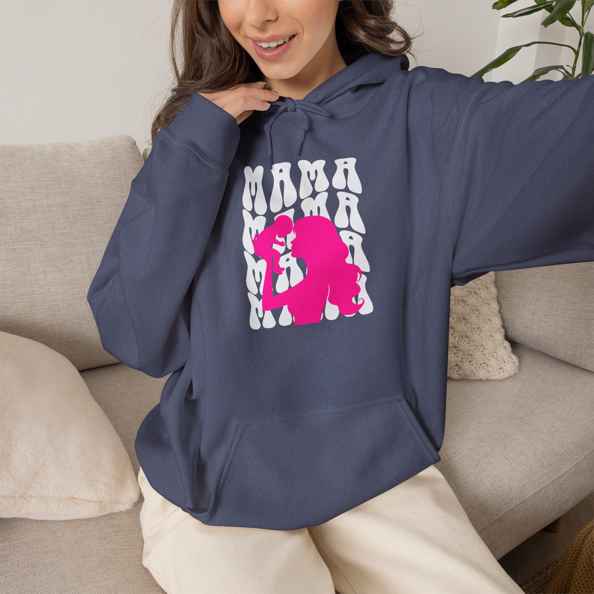 Hoodie | 'Mama' & Silhouette Pink Graphic