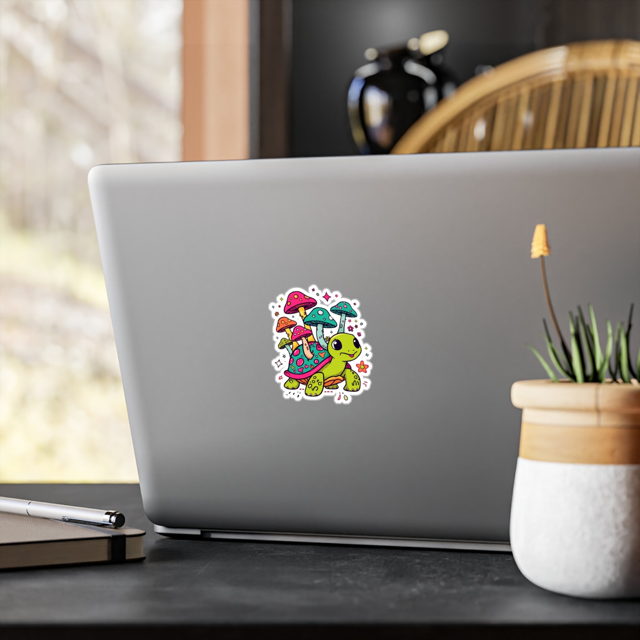 Vinyl Decal | Colorful Cute Mushroom Turtle Kiss-Cut Sticker