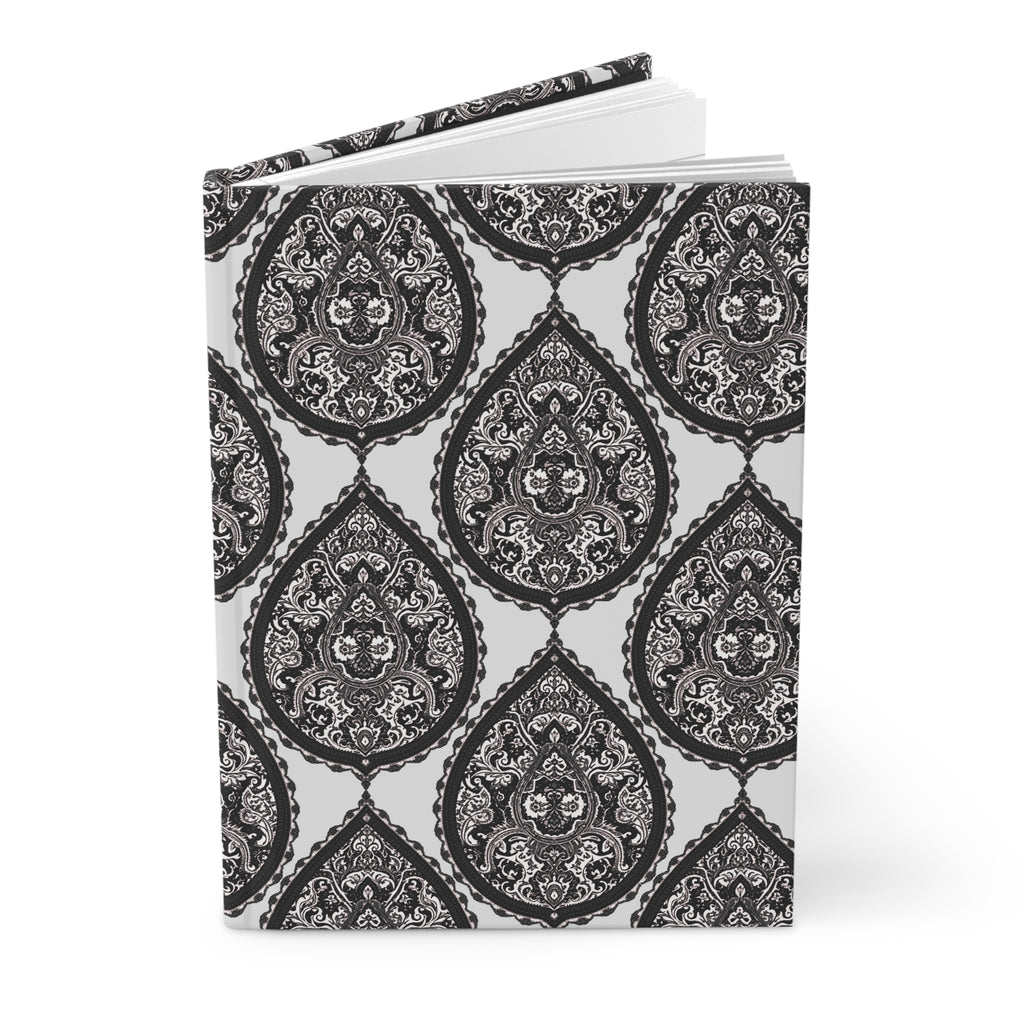 Journal | Classic Black White Damask Pattern Hardcover Notebook