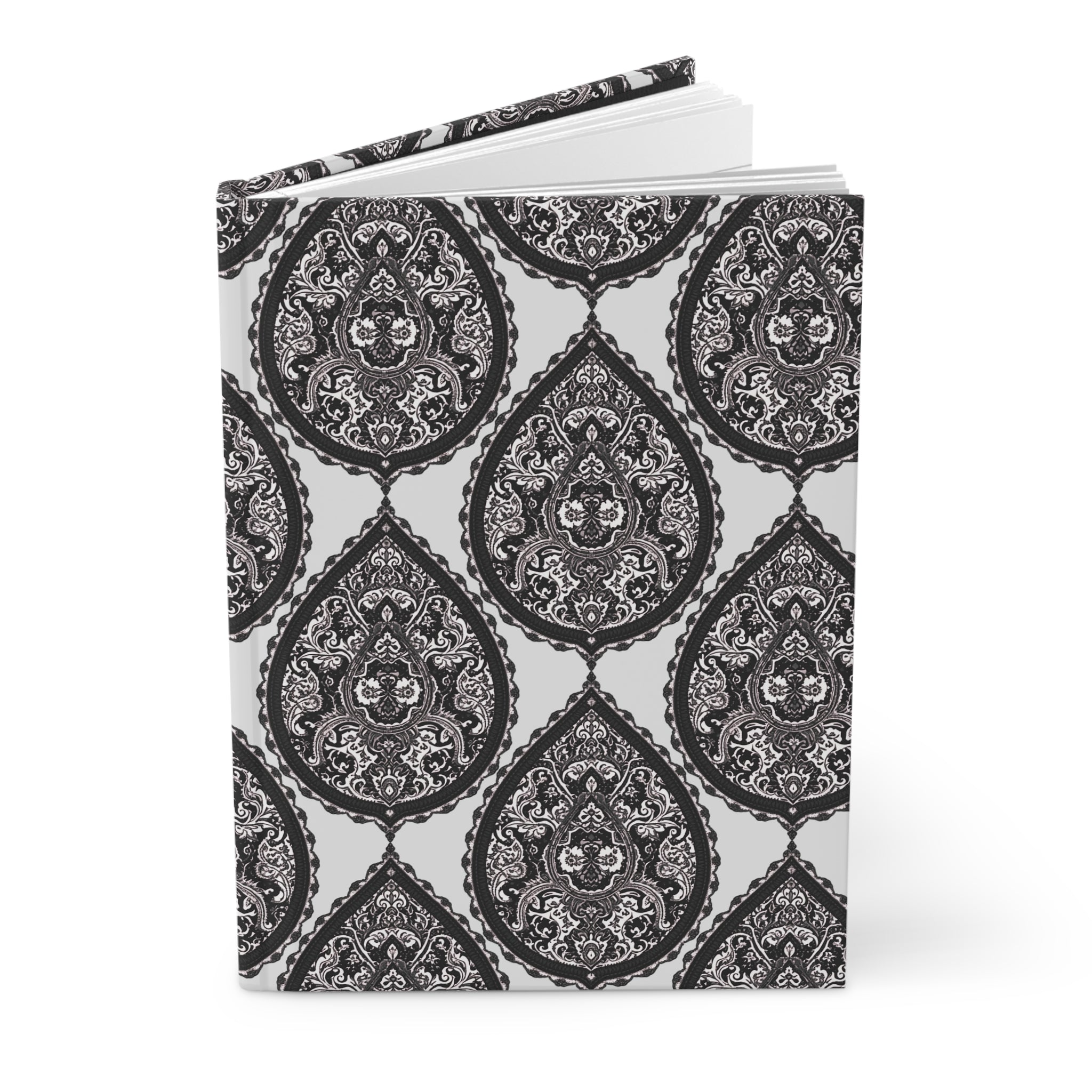 Journal | Classic Black White Damask Pattern Hardcover Notebook