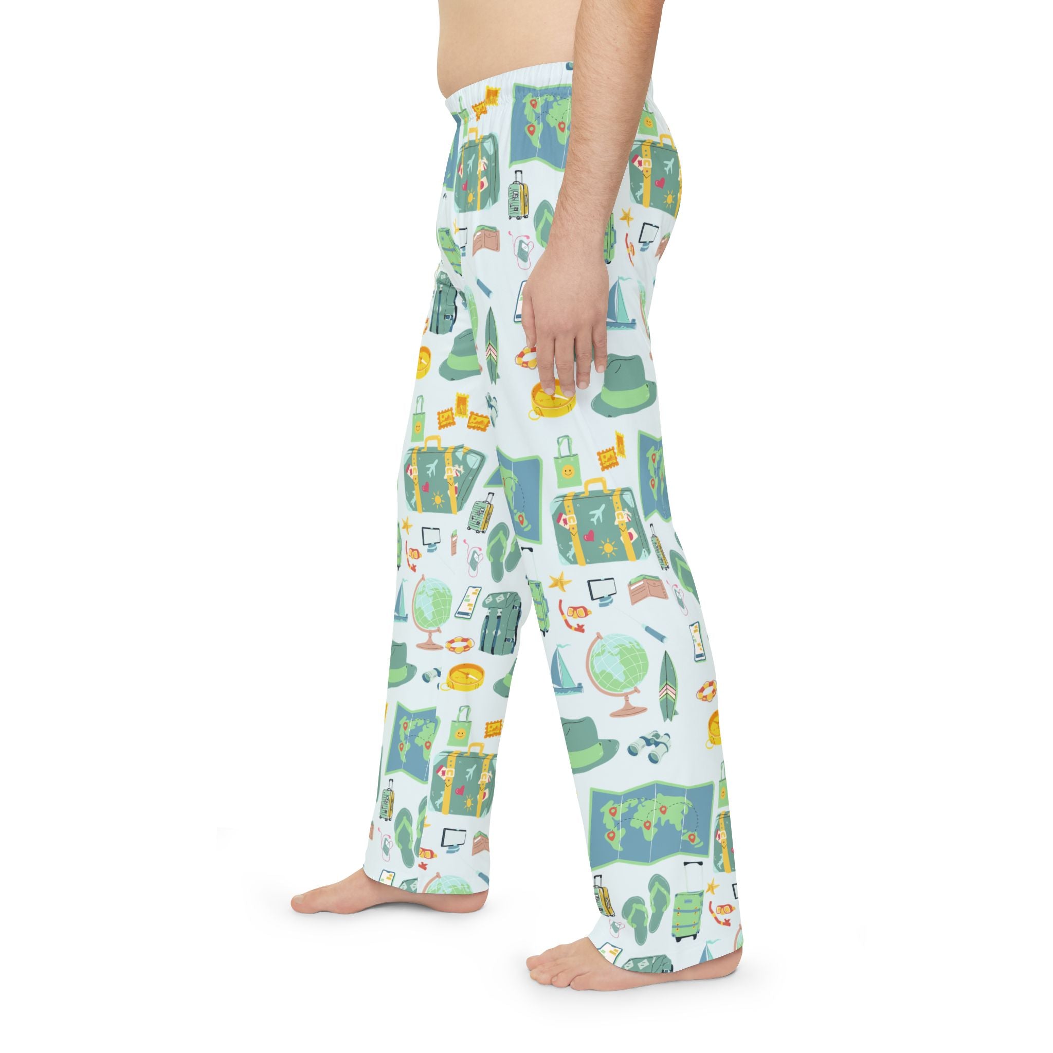 Pajama Pants | Men’s Cozy Travel Print Lounge Sleepwear