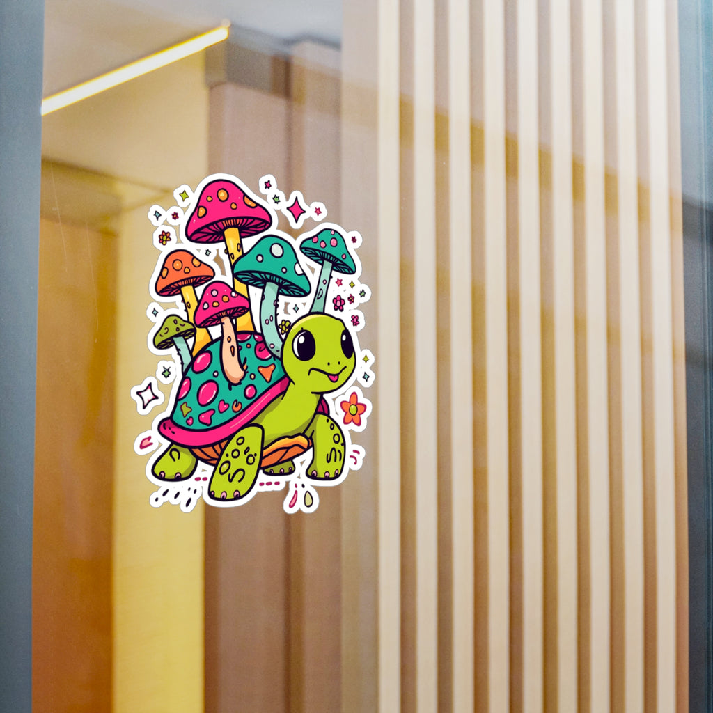 Vinyl Decal | Colorful Cute Mushroom Turtle Kiss-Cut Sticker
