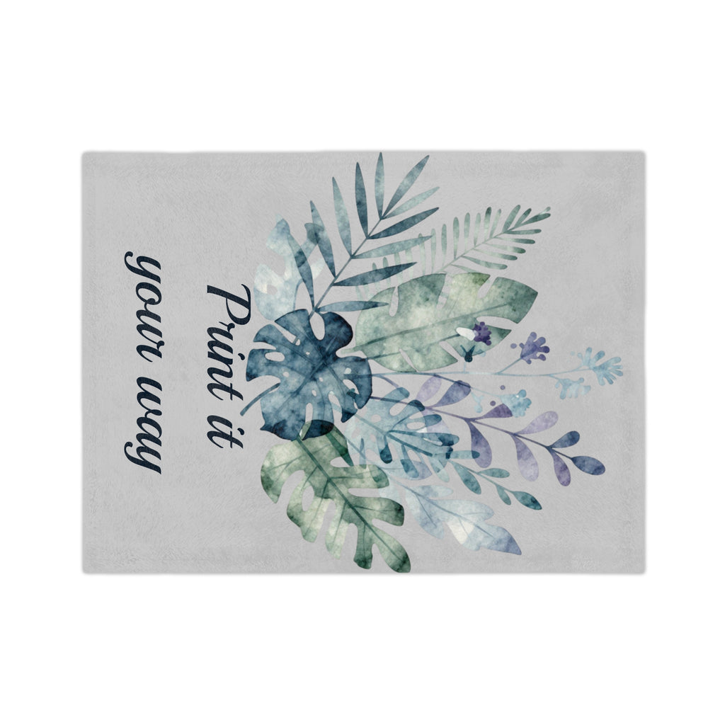 Customizable Watercolor Botanical Microfiber Throw