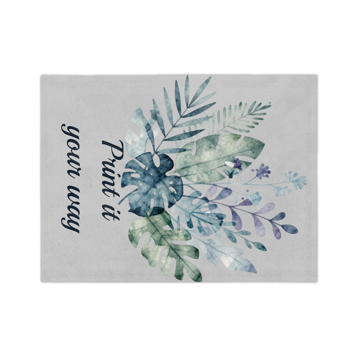 Customizable Watercolor Botanical Microfiber Throw
