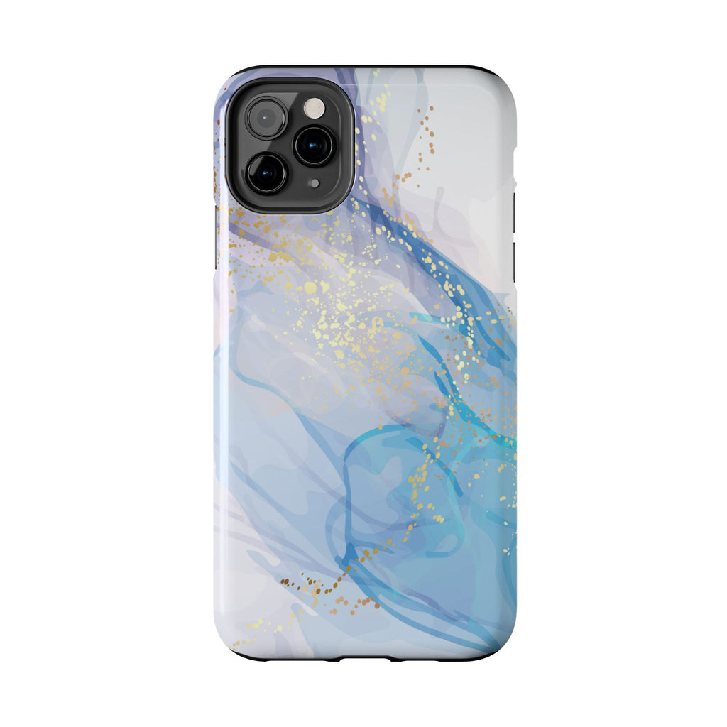 Phone Case | Gold Fleck Blue Marble Tough Protective Phone Cover