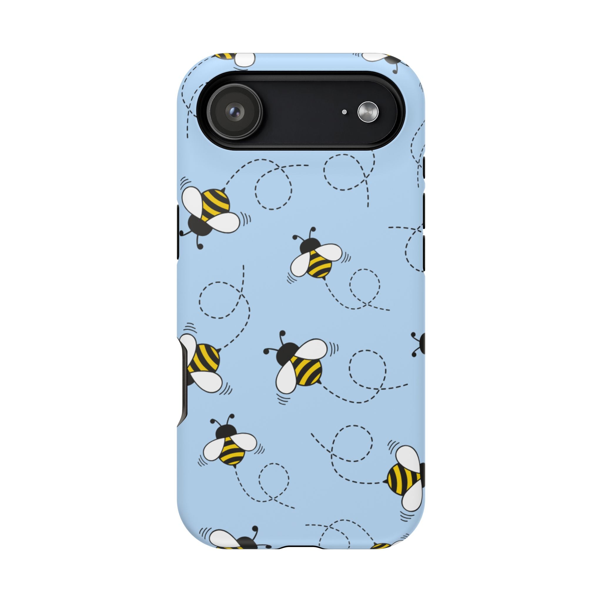 Phone Case | Sky Blue Bee Pattern Magnetic Impact-Resistant Phone Case