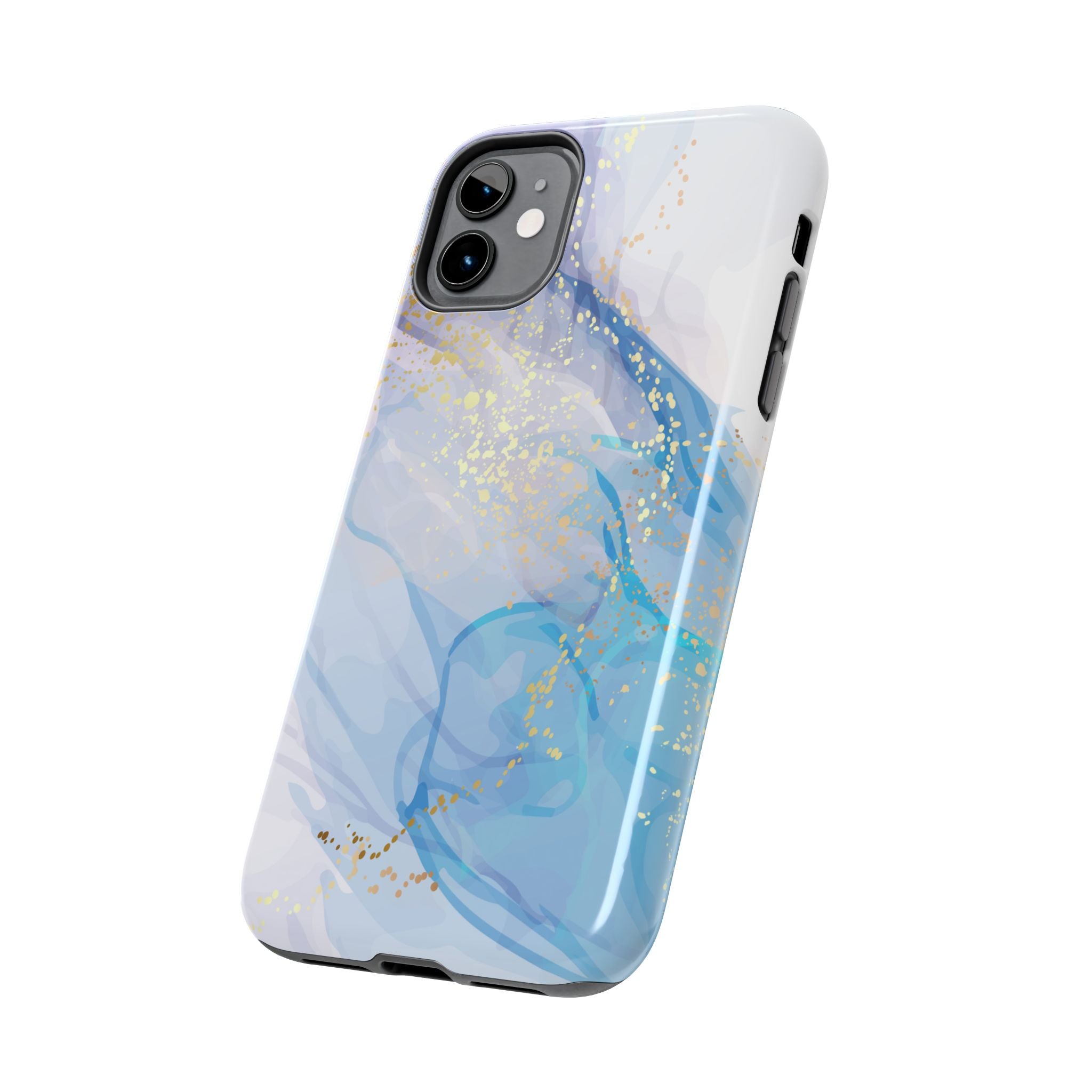 Phone Case | Gold Fleck Blue Marble Tough Protective Phone Cover