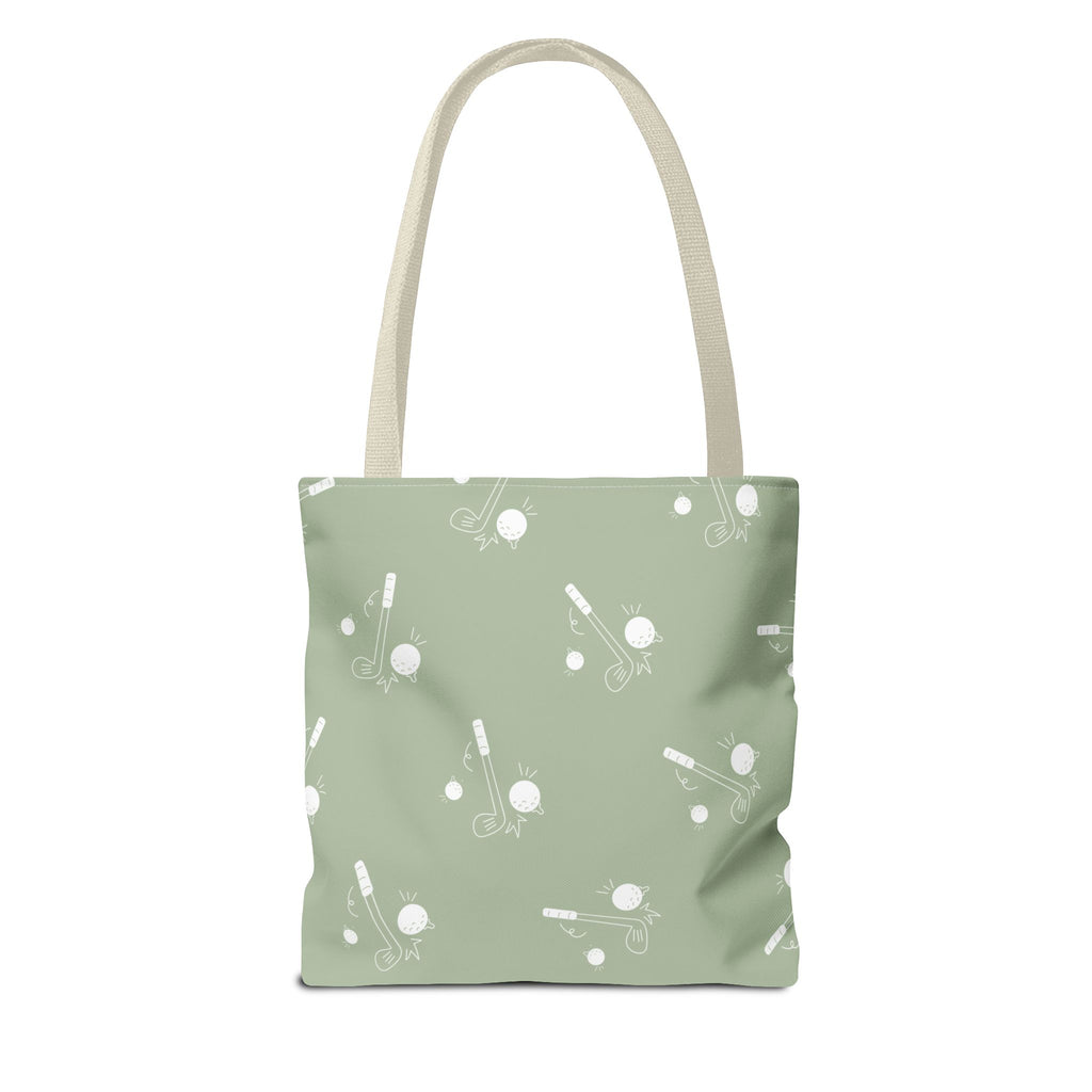 Tote Bag | Sage Green and Golf Pattern Shoulder Bag
