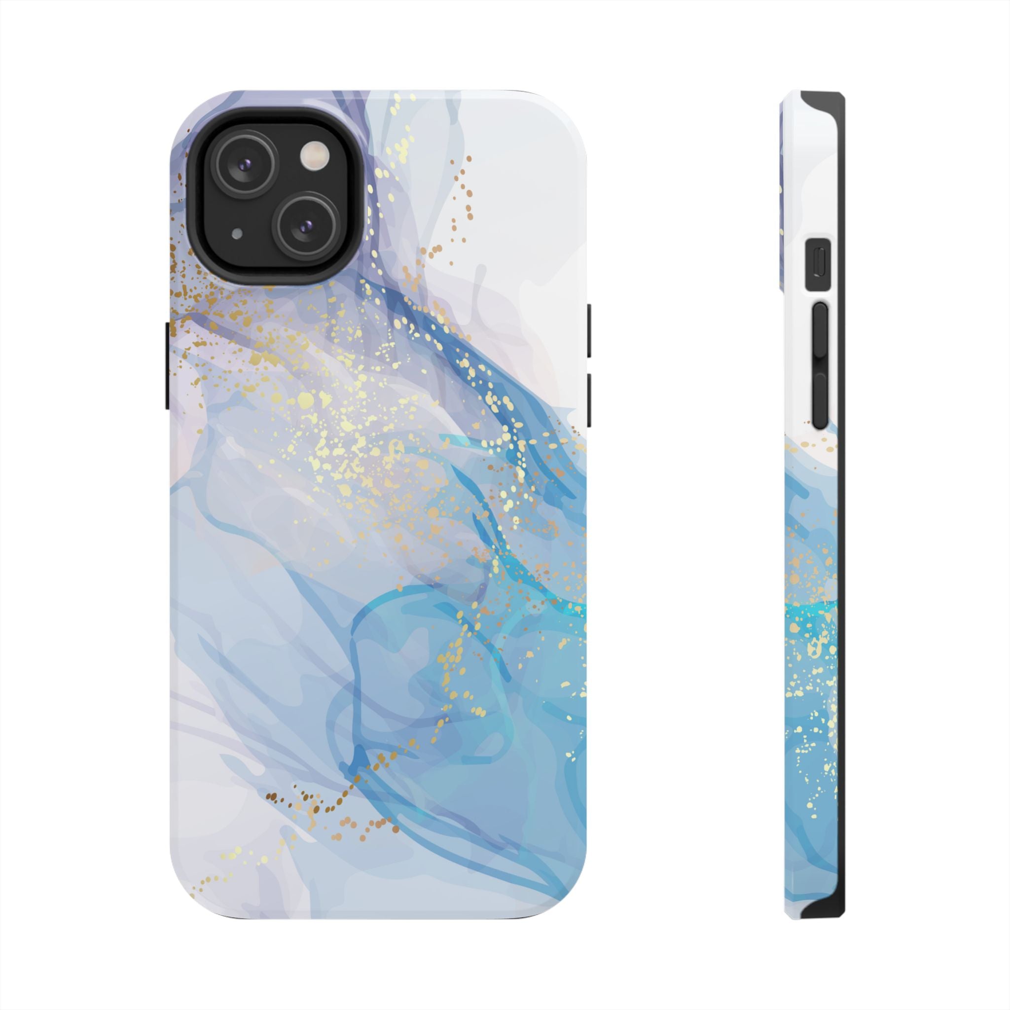 Phone Case | Gold Fleck Blue Marble Tough Protective Phone Cover