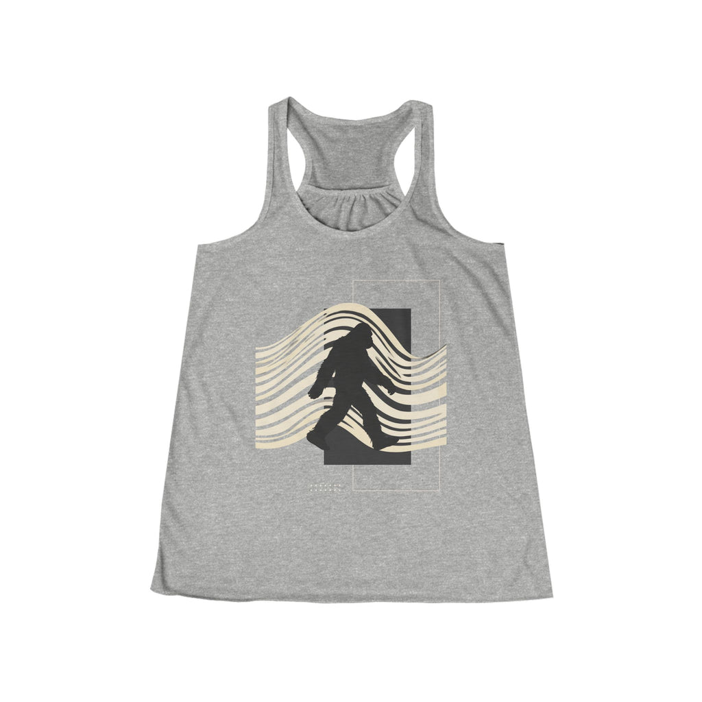 Retro Waves & Sasquatch Silhouette Racerback Tank Top