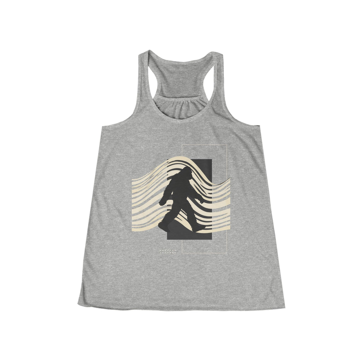 Retro Waves & Sasquatch Silhouette Racerback Tank Top