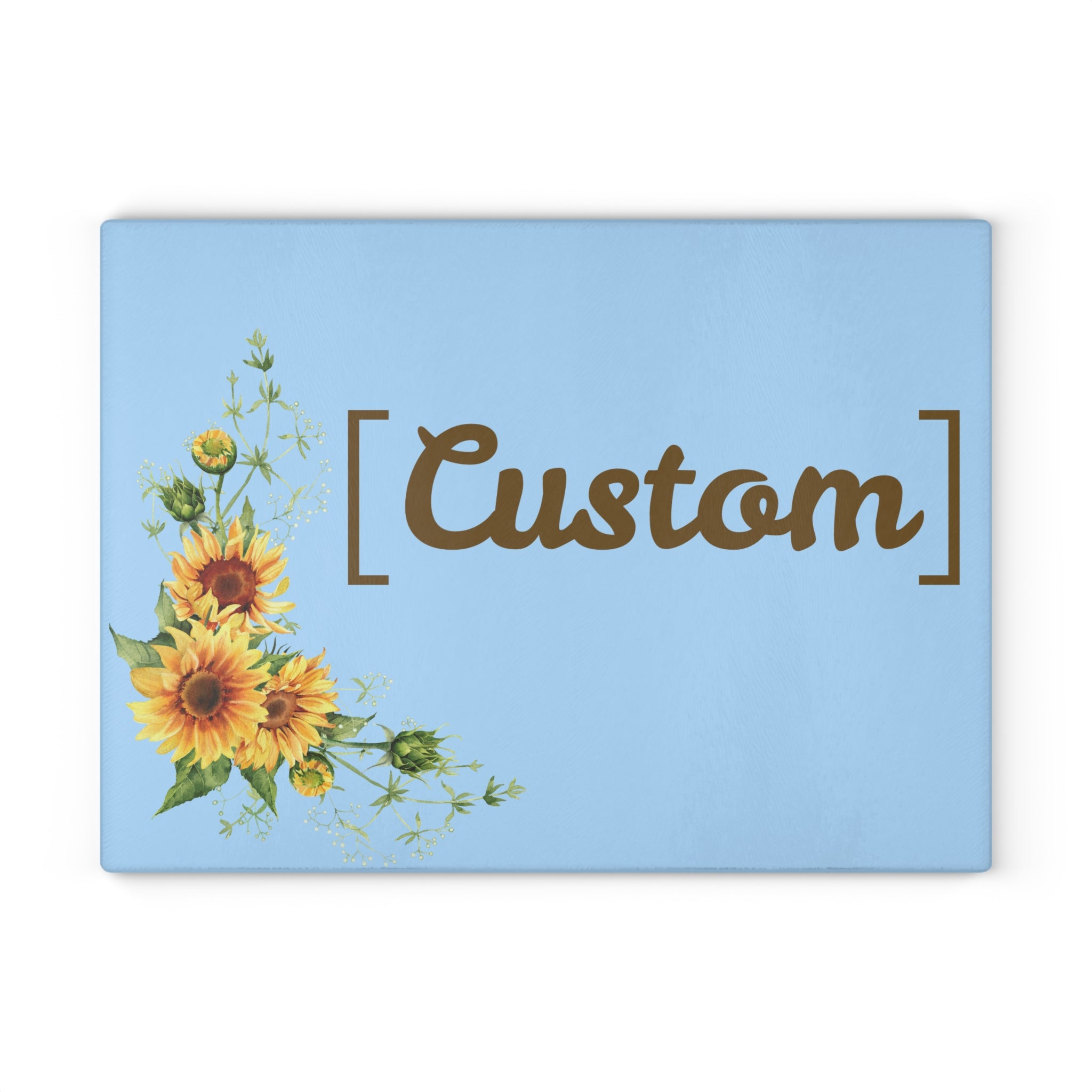 Glass Cutting Board | Personalized Name Sunflower Kitchen Decor
