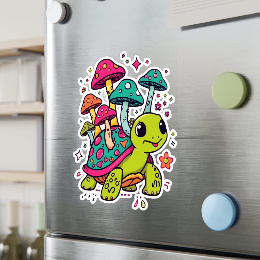 Vinyl Decal | Colorful Cute Mushroom Turtle Kiss-Cut Sticker