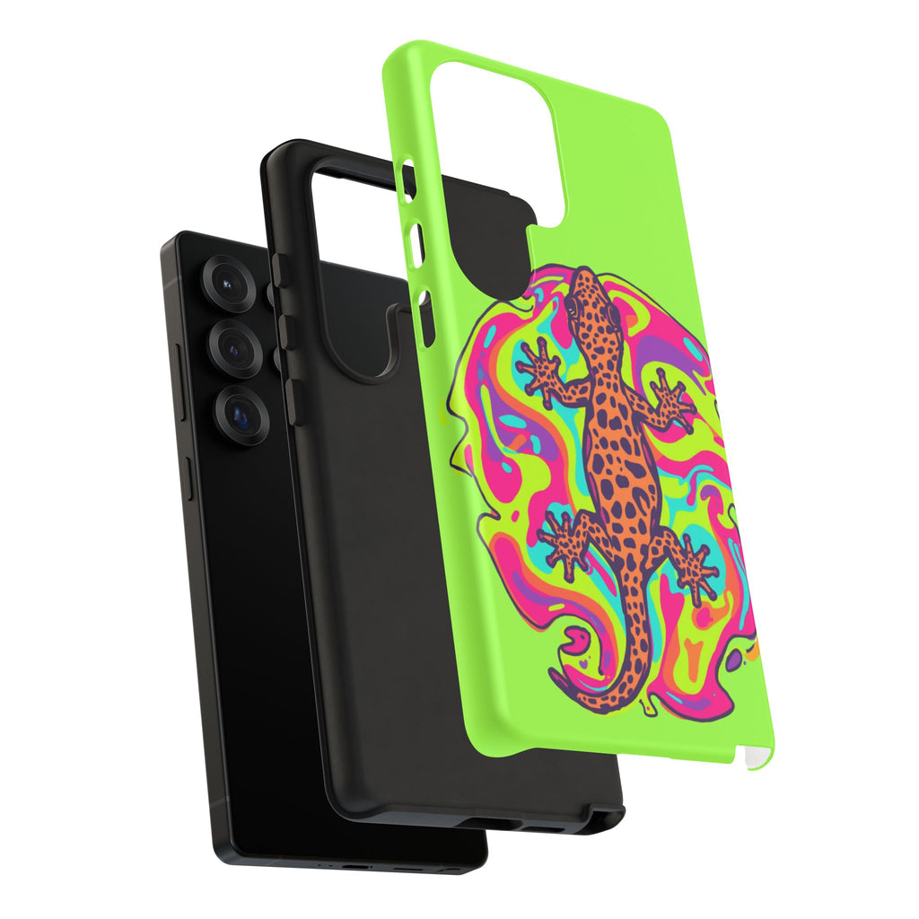 Phone Cases | Neon Leopard Gecko Swirl Phone Case