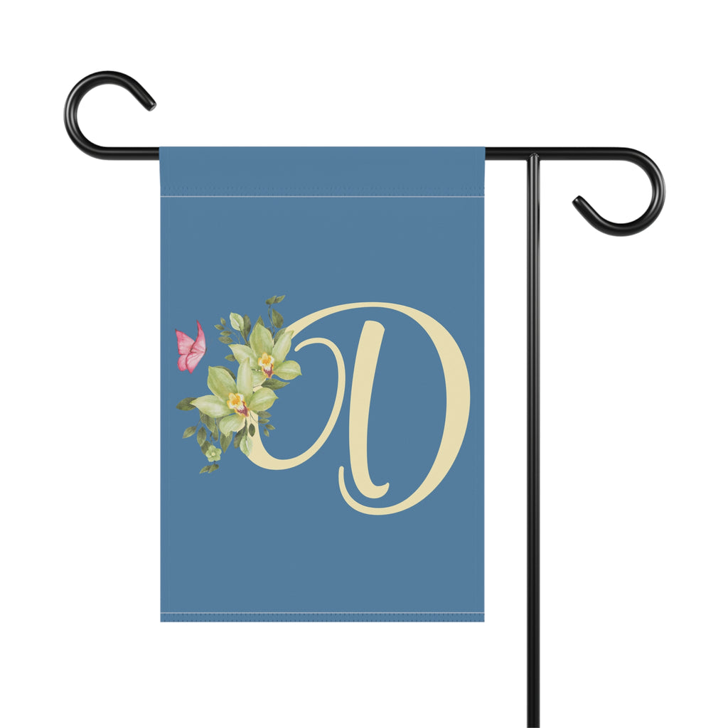 Home & Garden Banner | 'D' Monogram Orchid Flag