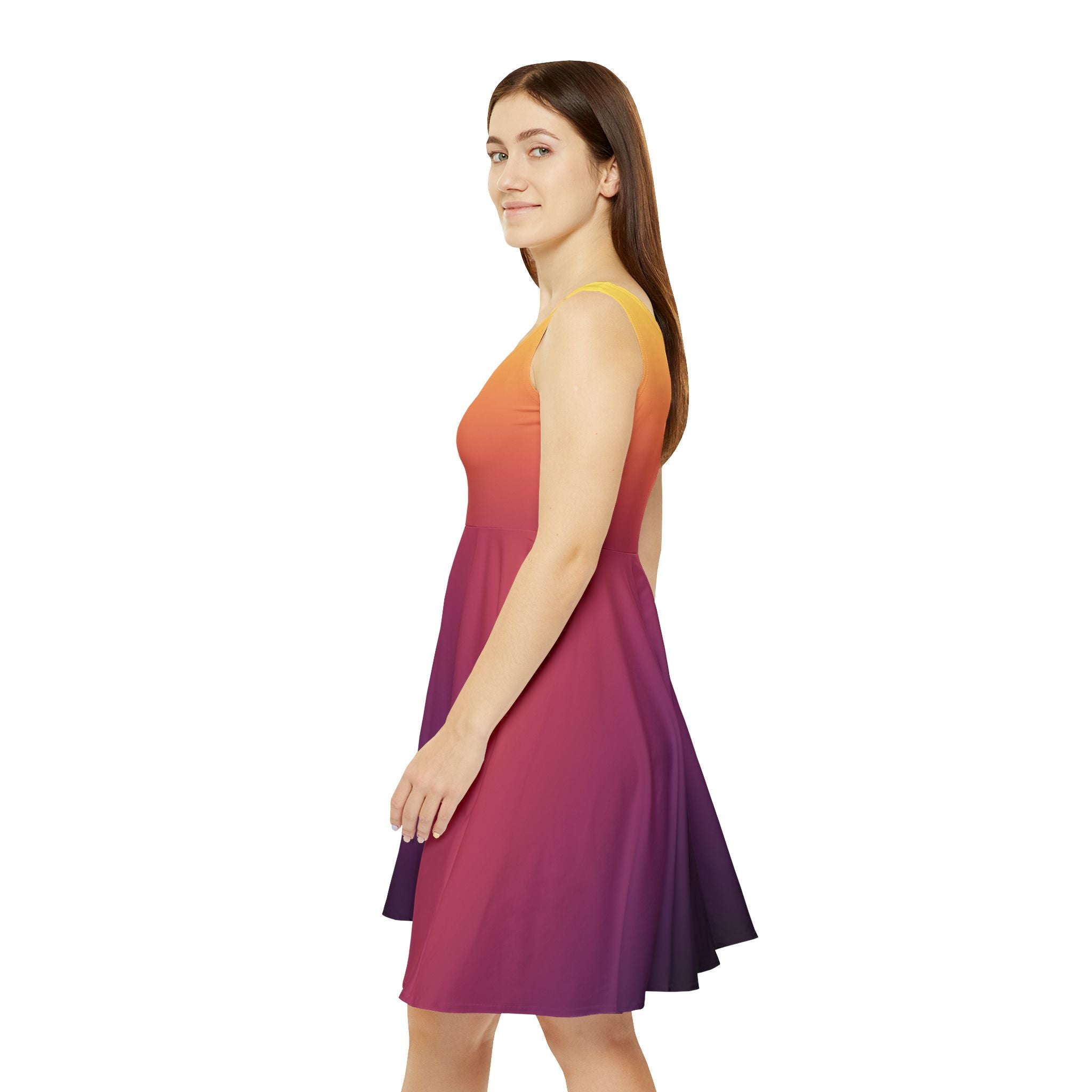 Women's Skater Dress | Gradient Summer Sunset Ombre Dress