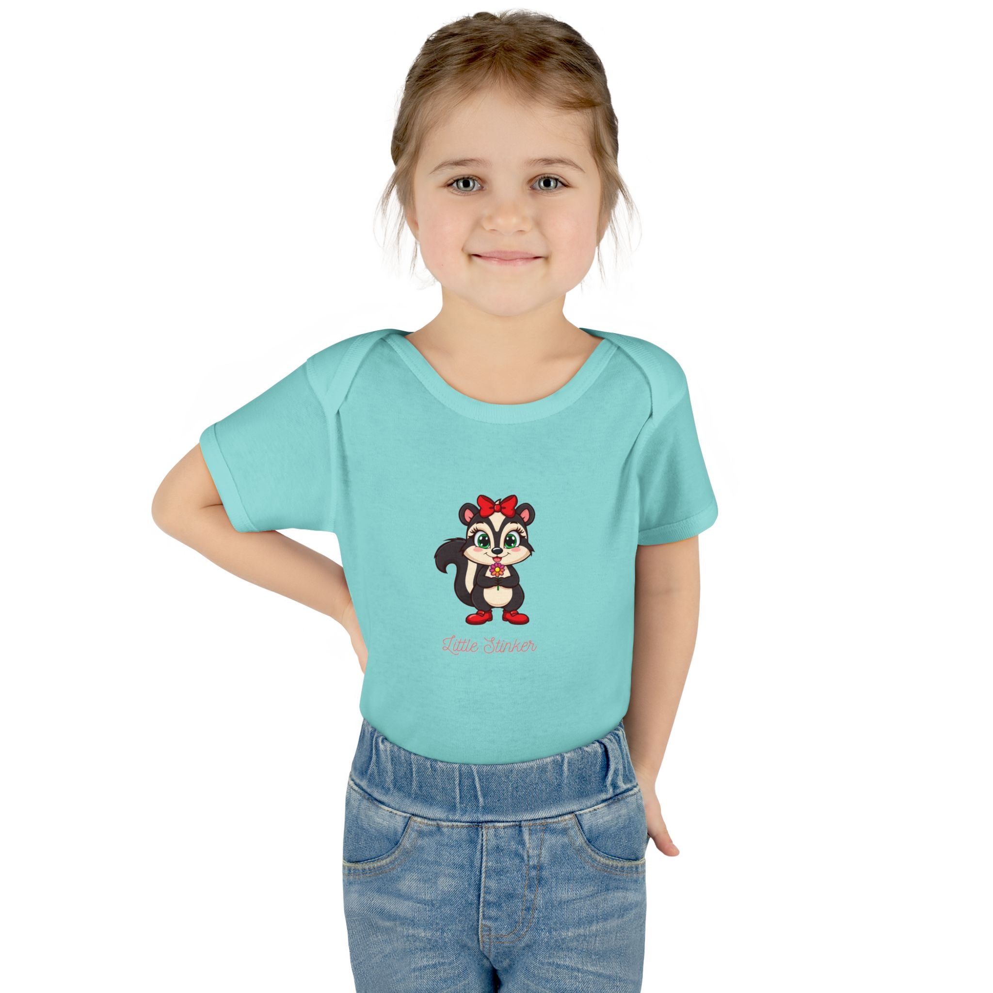 Baby Bodysuit | Cute Skunk Cartoon 'Little Stinker' Graphic Infant Onesie