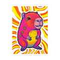 Vinyl Decal | Bright Retro Swirl Psychedelic Flower Guinea Pig Kiss-Cut Sticker