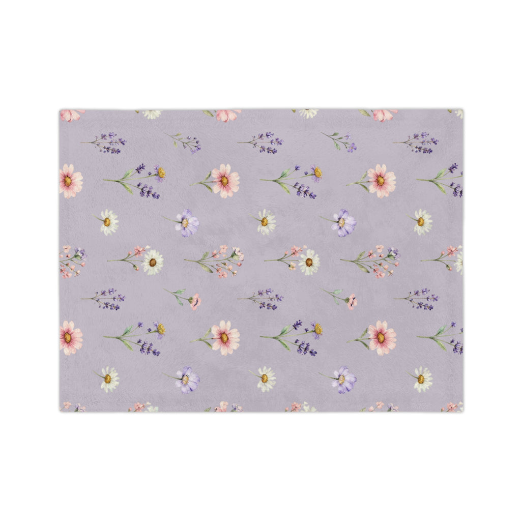 Lilac Purple and Wild Flowers Microfiber Throw