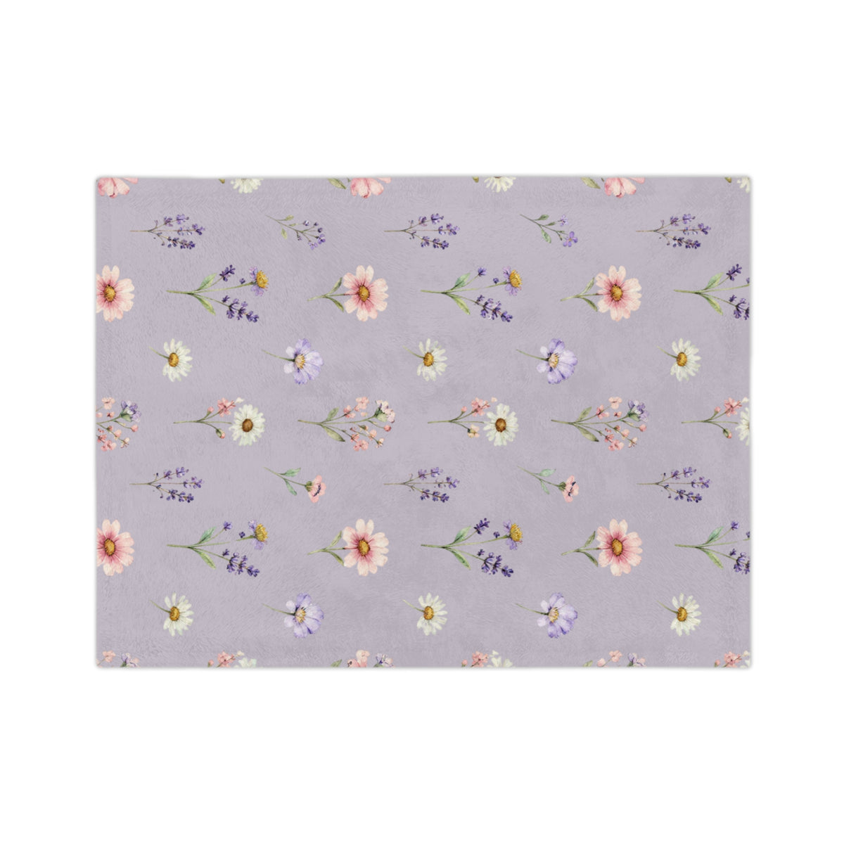 Lilac Purple and Wild Flowers Microfiber Throw